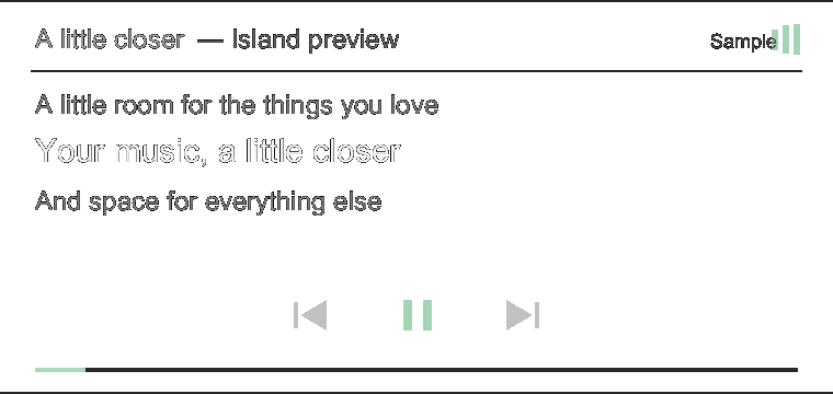 Spotify renderer sample with synced lyrics and transport controls